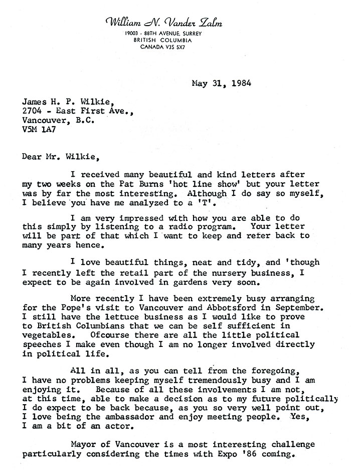 Letter from Client