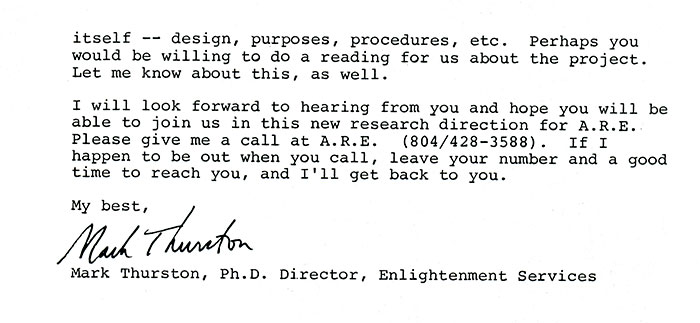 Letter from Client