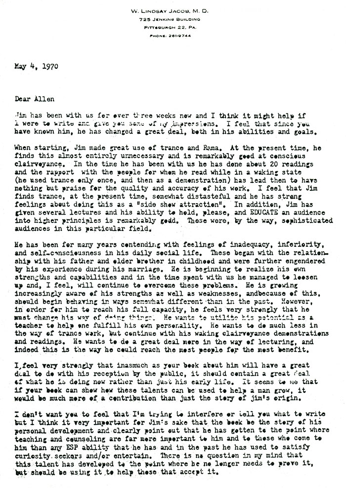 Letter from Client